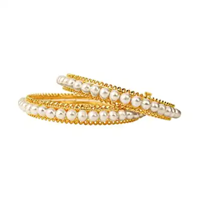 Classic Pearl Gold Bangles