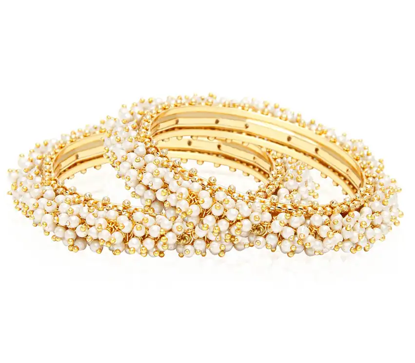Royal Pearl Charm Bangles