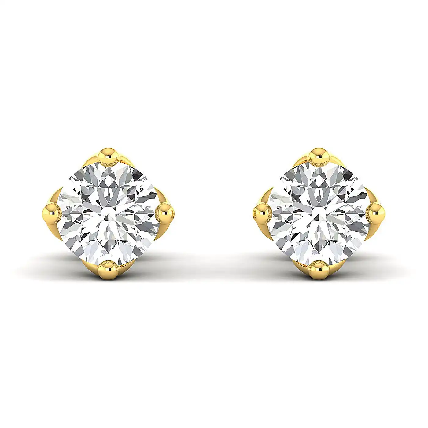Classic Diamond Solitaire Stud Earrings