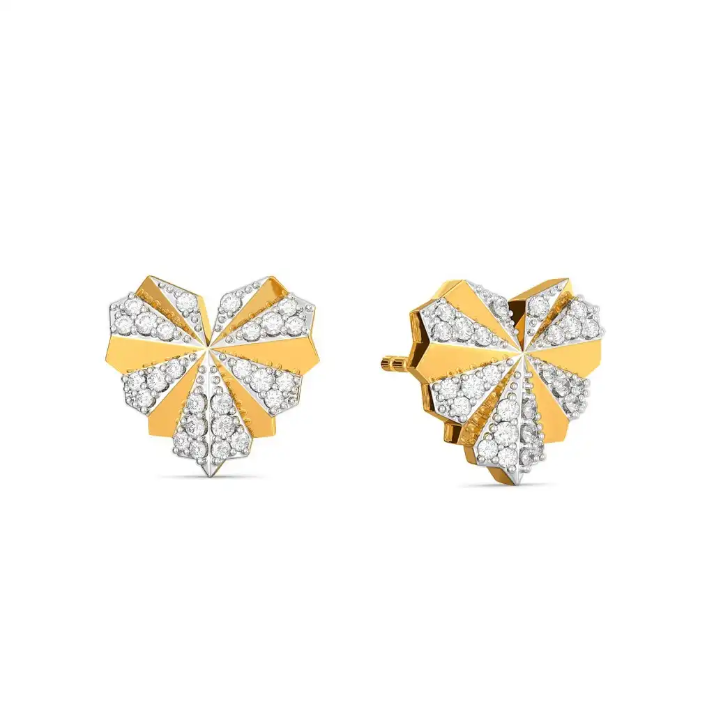 Radiant Diamond Blossom Stud Earrings
