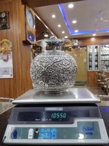 Antique Silver Floral Engraved Vase